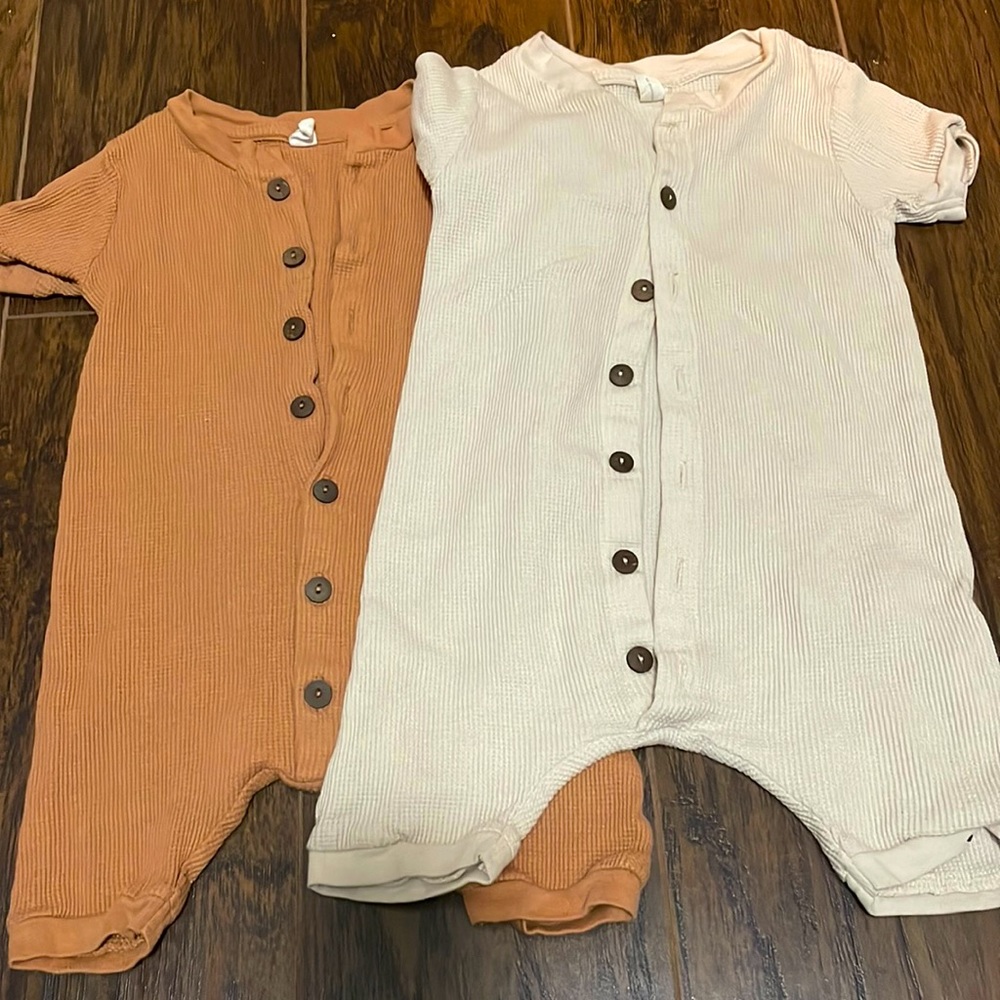 Nui organics waffle rompers